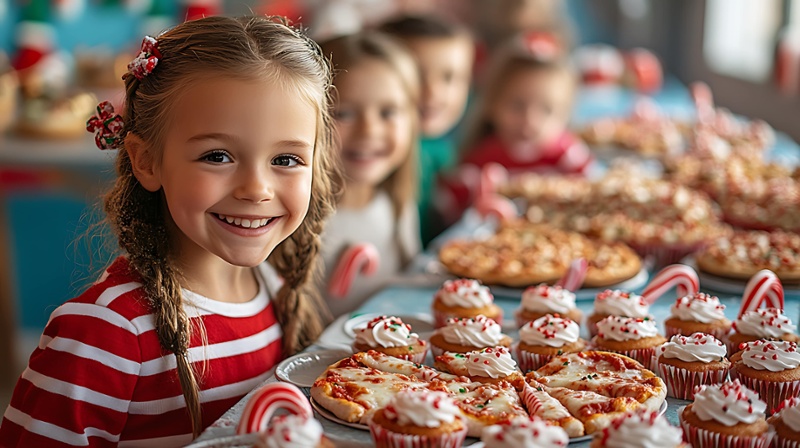 niña dulces Navidad